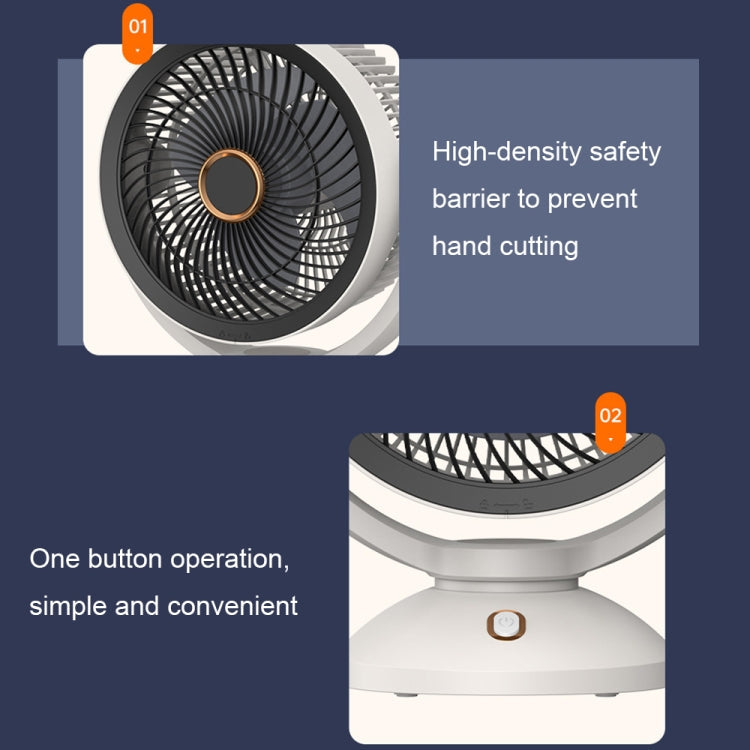 Desktop Air Circulation Upright Night Light Fan Household Rotatable Turbo Fan, Style: Charging Model