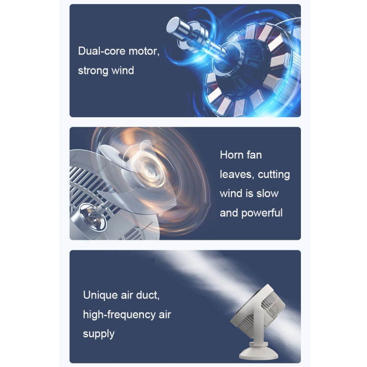 Desktop Air Circulation Upright Night Light Fan Household Rotatable Turbo Fan, Style: Charging Model