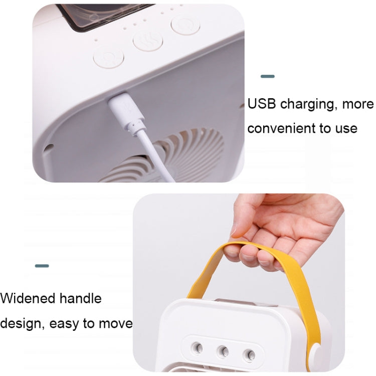 Mini Desktop Air Conditioner Fan Household Spray Humidification Air Cooler(White)