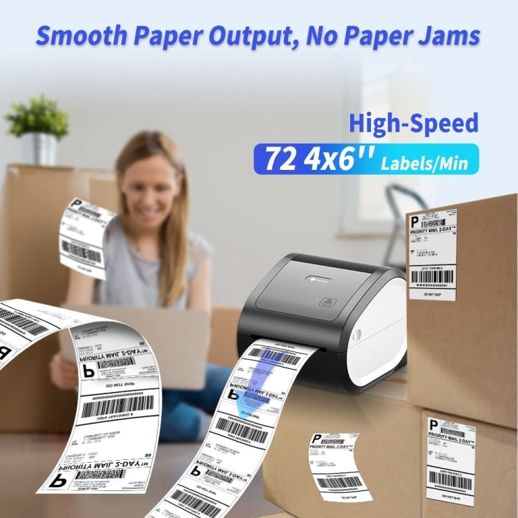 Phomemo D520-BT Bluetooth Thermal Shipping Label Printer Wireless Desktop Printer For Barcode Address Labels, Size: EU(Black White)