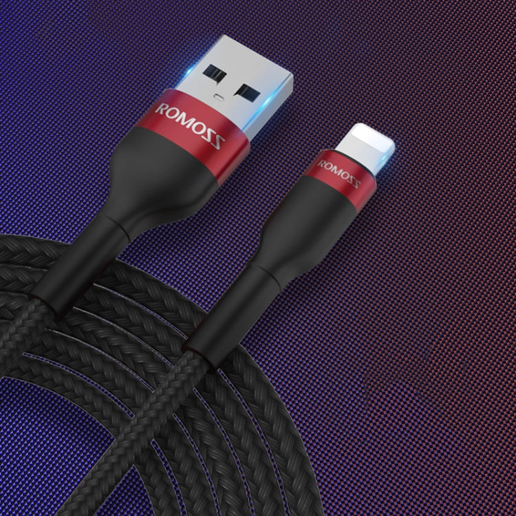 ROMOSS  CB12B 2.4A 8 Pin Fast Charging Cable For IPhone / IPad Data Cable 2m(Gray Black)