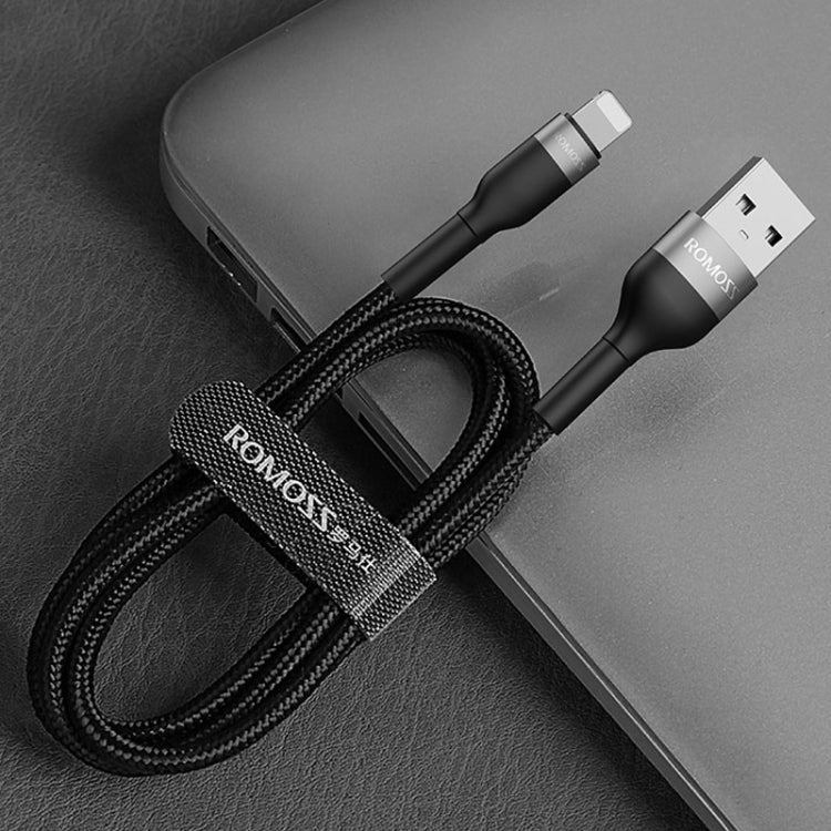 ROMOSS  CB12B 2.4A 8 Pin Fast Charging Cable For IPhone / IPad Data Cable 2m(Gray Black)