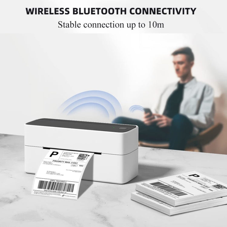 Phomemo PM241-BT Bluetooth Address Label Printer Thermal Shipping Package Label Maker, Size: EU(Black White)