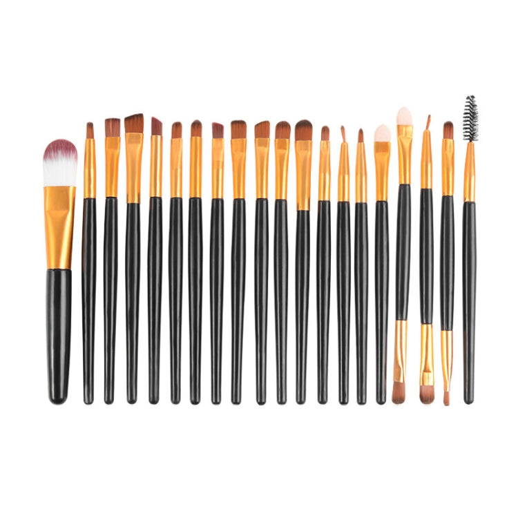 20pcs/set Wooden Handle Makeup Brush Set Beauty Tool Brushes(Black+Pink)