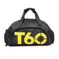 Wet and Dry Separation Fitness Backpack Swimming Taekwondo Waterproof Travel Bag(Black Bottom Yellow Word)