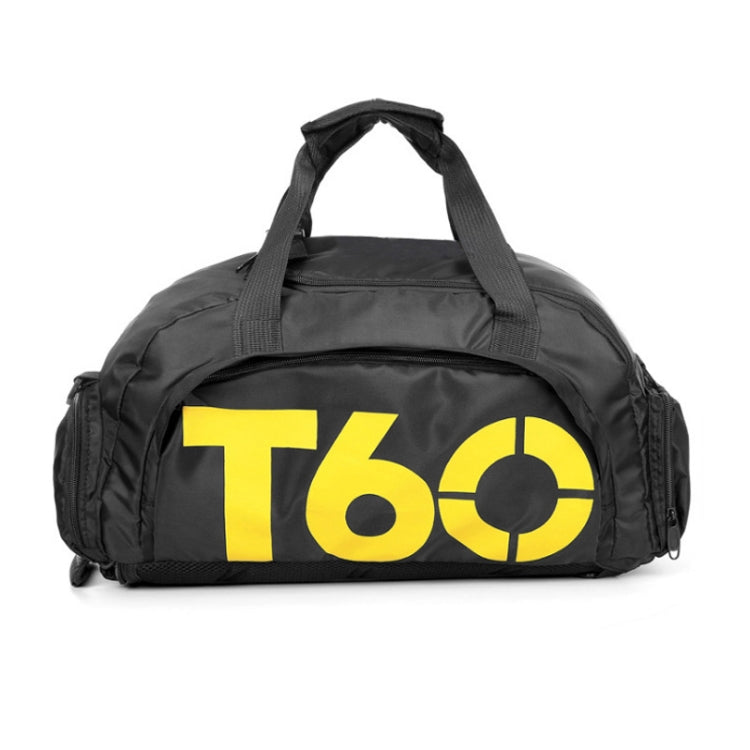 Wet and Dry Separation Fitness Backpack Swimming Taekwondo Waterproof Travel Bag(Black Bottom Yellow Word)