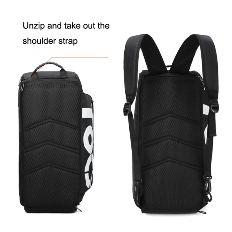 Wet and Dry Separation Fitness Backpack Swimming Taekwondo Waterproof Travel Bag(Black Bottom Yellow Word)