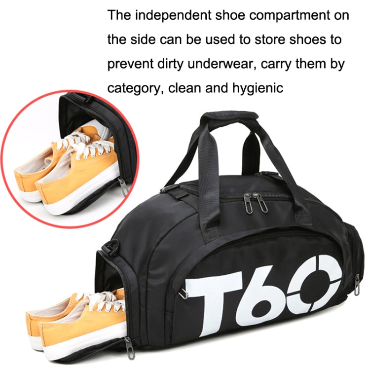 Wet and Dry Separation Fitness Backpack Swimming Taekwondo Waterproof Travel Bag(Black Bottom Yellow Word)