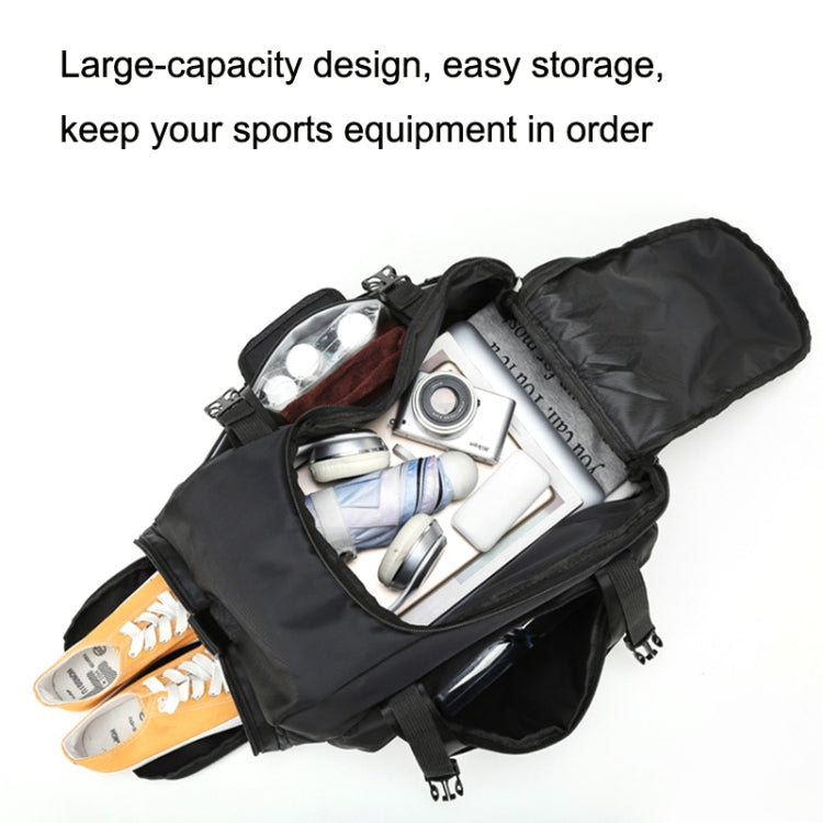 Wet and Dry Separation Fitness Backpack Swimming Taekwondo Waterproof Travel Bag(Black Bottom Yellow Word)