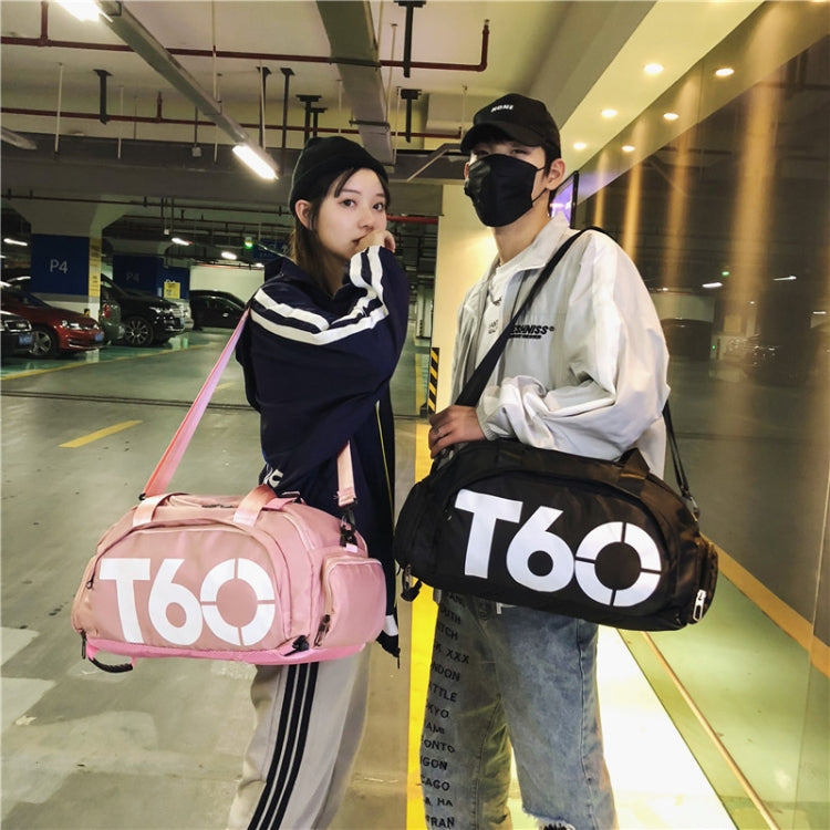 Wet and Dry Separation Fitness Backpack Swimming Taekwondo Waterproof Travel Bag(Black Bottom Yellow Word)