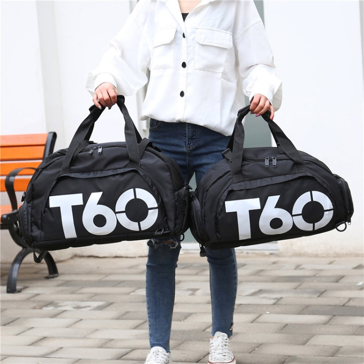 Wet and Dry Separation Fitness Backpack Swimming Taekwondo Waterproof Travel Bag(Black Bottom Yellow Word)