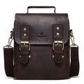 HUMERPAUL Leather Crossbody Bag Men Leather Backpack Shoulder Bag(Brown)