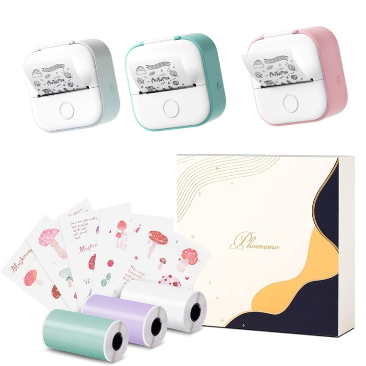 Phomemo T02 Gift Box Phone Bluetooth Mini Printer Photo Thermal Printer Family Student Wrong Question Printer(White)
