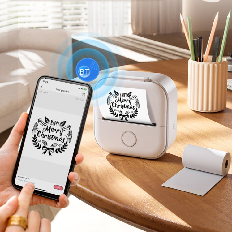 Phomemo T02 Gift Box Phone Bluetooth Mini Printer Photo Thermal Printer Family Student Wrong Question Printer(White)