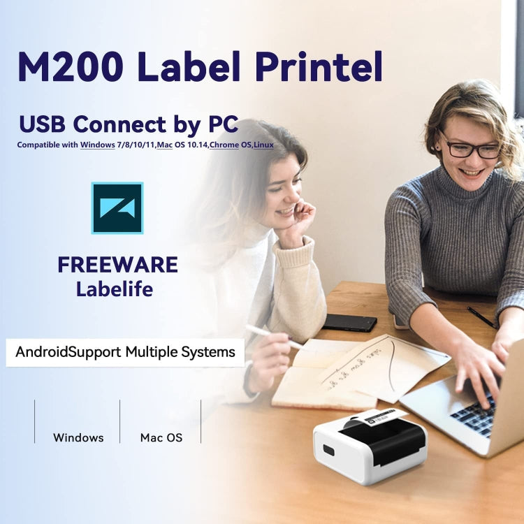 Phomemo M200 QR Code Tag Handheld Portable Bluetooth Thermal Label Printer(White)