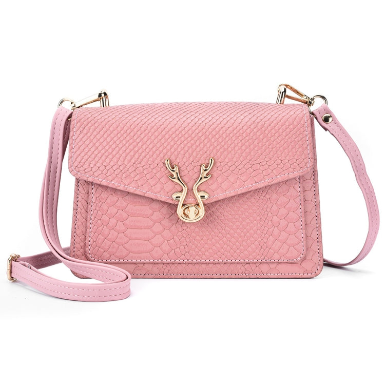 Outdoor Crocodile Pattern Leather Single-Shoulder Crossbody Bag Mobile Phone Bag(Pink)