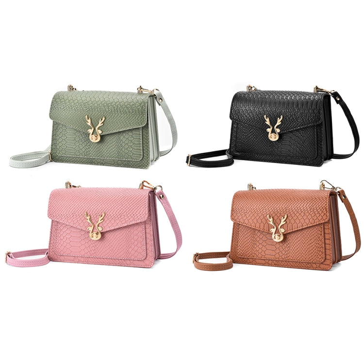 Outdoor Crocodile Pattern Leather Single-Shoulder Crossbody Bag Mobile Phone Bag(Pink)