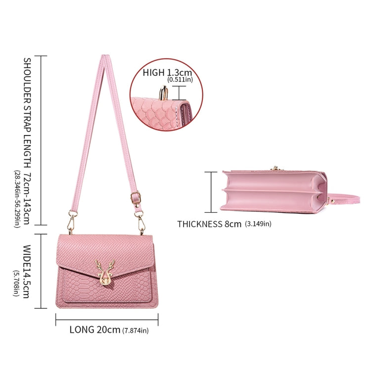 Outdoor Crocodile Pattern Leather Single-Shoulder Crossbody Bag Mobile Phone Bag(Pink)