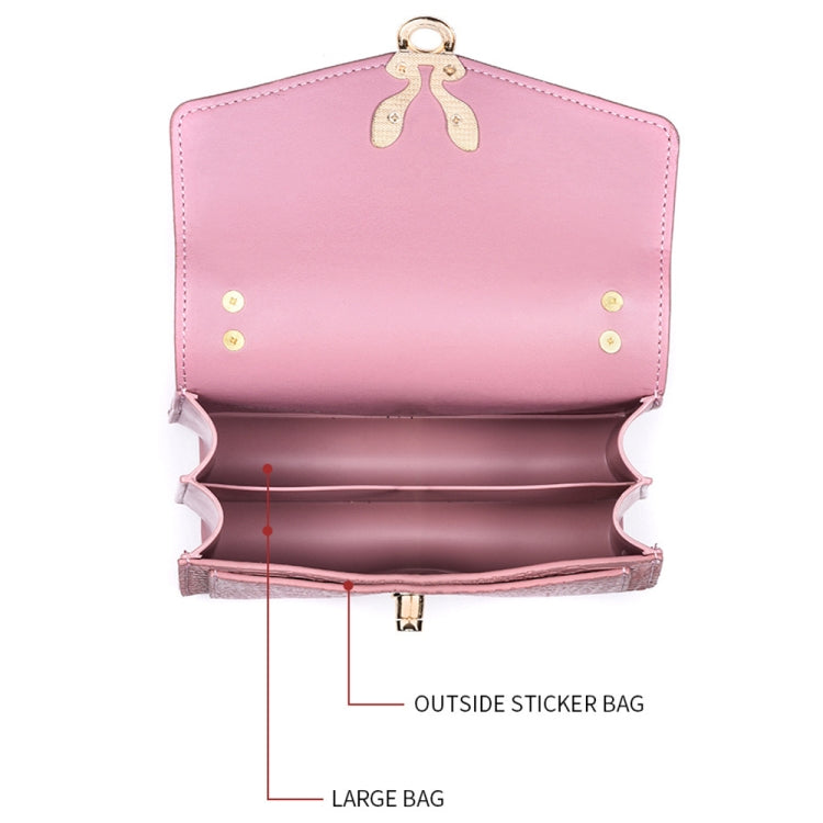 Outdoor Crocodile Pattern Leather Single-Shoulder Crossbody Bag Mobile Phone Bag(Pink)