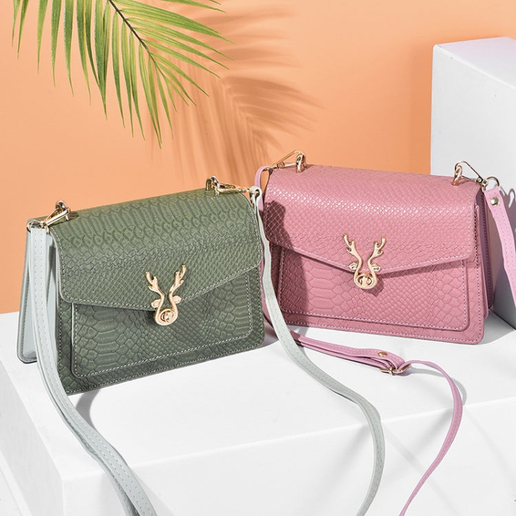 Outdoor Crocodile Pattern Leather Single-Shoulder Crossbody Bag Mobile Phone Bag(Pink)