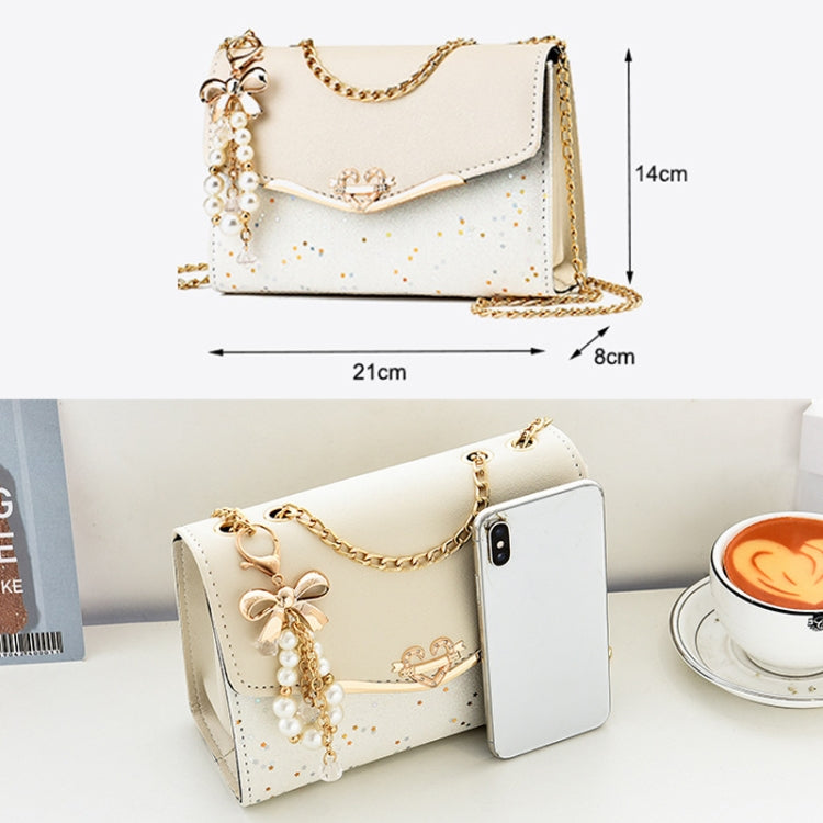 Messenger Sequins Shoulder Bag Women Mobile Phone Coin Purse, Color: Lake Blue With Pendant