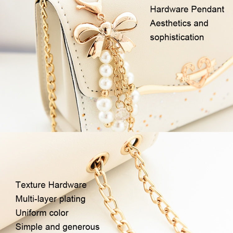 Messenger Sequins Shoulder Bag Women Mobile Phone Coin Purse, Color: Lake Blue With Pendant