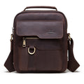 HUMERPAUL Men Leather Cross-Body Bag Shoulder Bag(Brown)