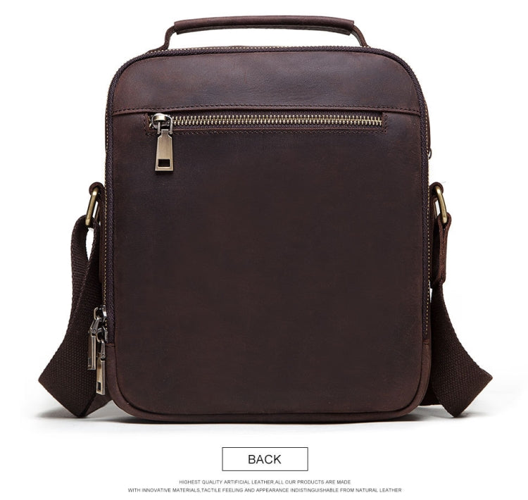 HUMERPAUL Men Leather Cross-Body Bag Shoulder Bag(Brown)