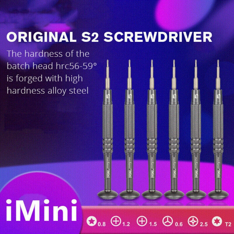 MECHANIC iMini Series Mobile Phone  Glasses Screw Batch Clock Tool, Series: T2