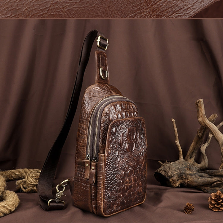 HUMERPAUL Men Shoulder Bag Leather Crossbody Bag(Coffee)