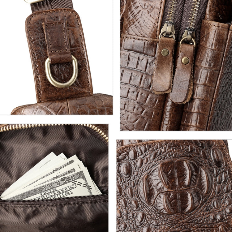 HUMERPAUL Men Shoulder Bag Leather Crossbody Bag(Coffee)