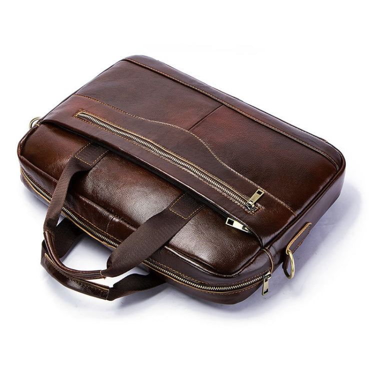 HUMERPAUL Men Leather Meter Bag Retro Messenger Bag Handbag Shoulder Bag(Brown)