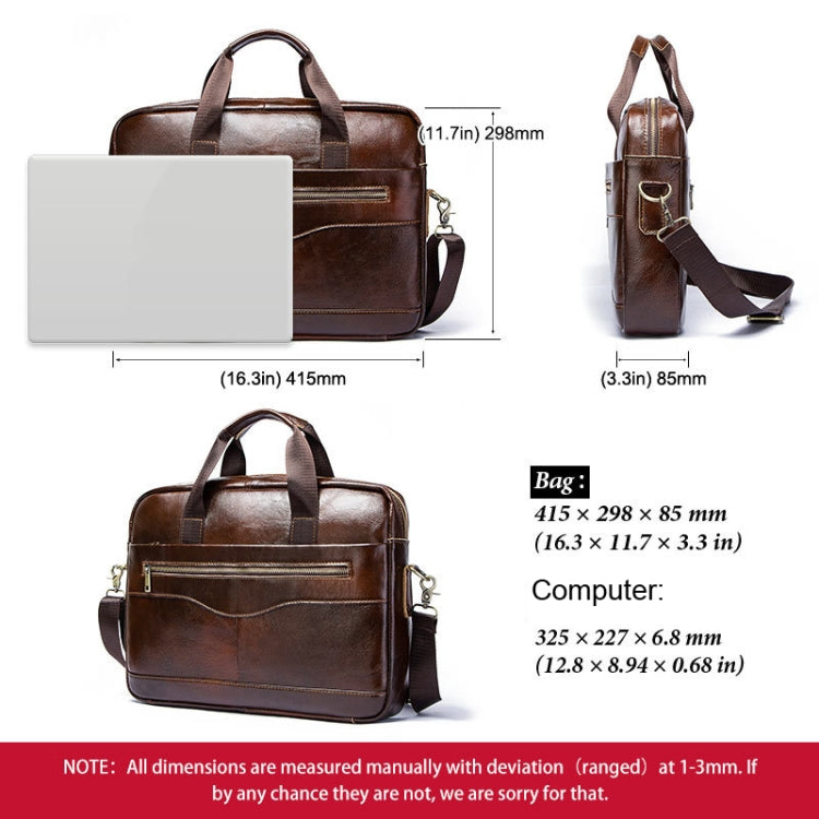 HUMERPAUL Men Leather Meter Bag Retro Messenger Bag Handbag Shoulder Bag(Brown)