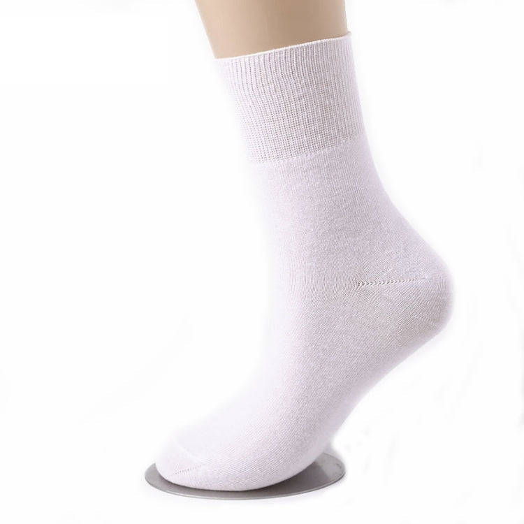 Cotton Slack Socks Mid-Tube Socks Thin Wide-Mouth Socks For Men, Size: Average 37-43(White)