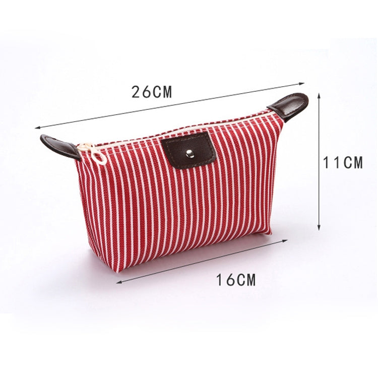 Striped Dumpling Cosmetic Bag Travel Folding Toiletry Bag(Navy Blue)