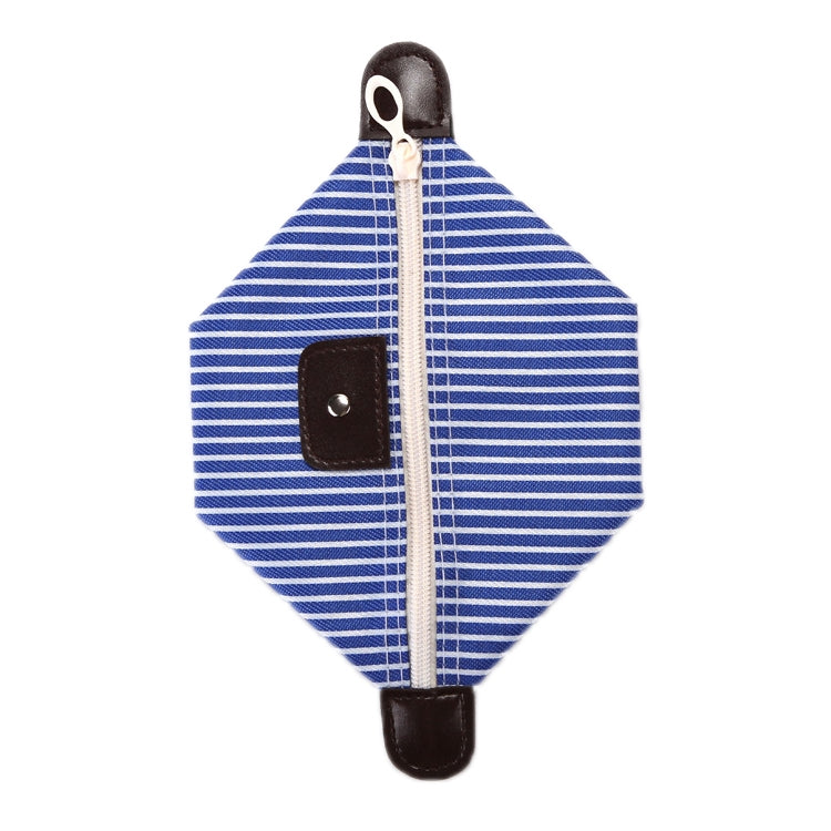 Striped Dumpling Cosmetic Bag Travel Folding Toiletry Bag(Navy Blue)