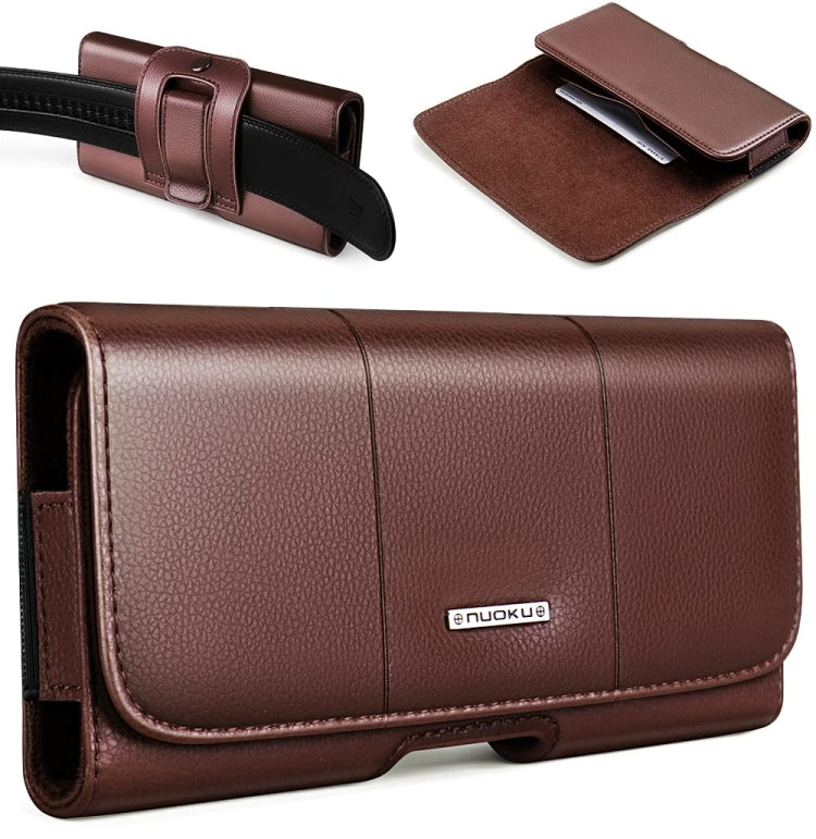 Nuoku Magnetic Flaps Leather Belt Case For Smart Phones, 17.3 x 8 x 2.5cm  6.7 Inch