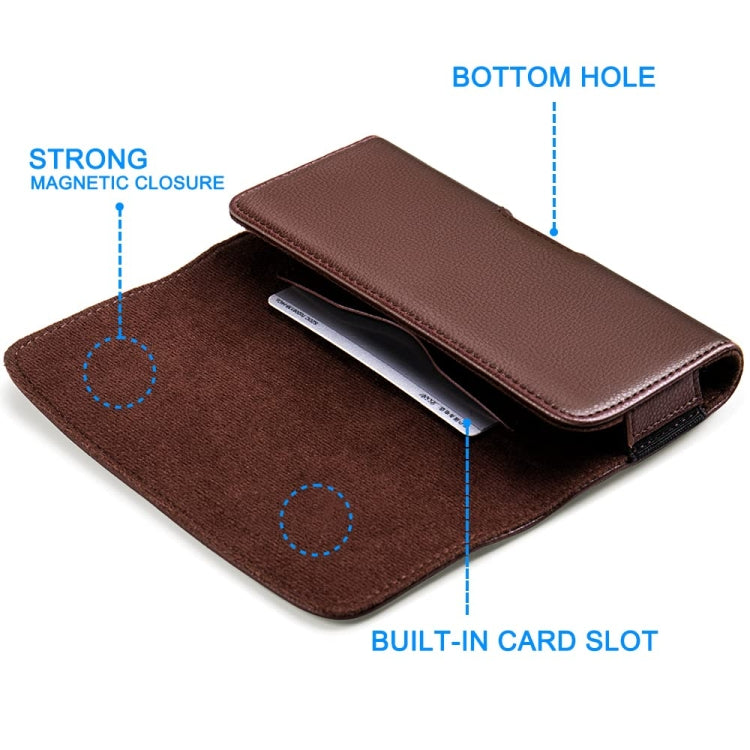 Nuoku Magnetic Flaps Leather Belt Case For Smart Phones, 17.3 x 8 x 2.5cm  6.7 Inch