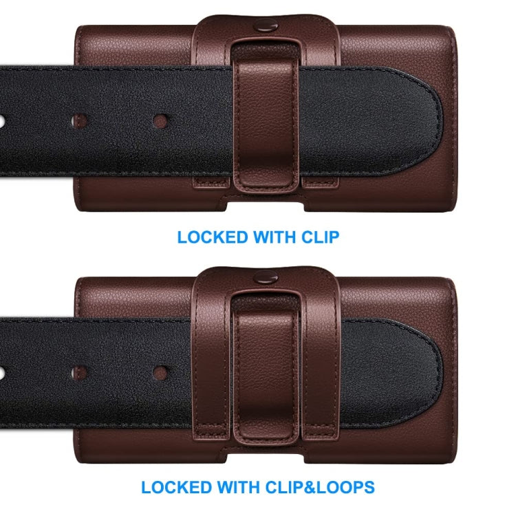 Nuoku Magnetic Flaps Leather Belt Case For Smart Phones, 17.3 x 8 x 2.5cm  6.7 Inch