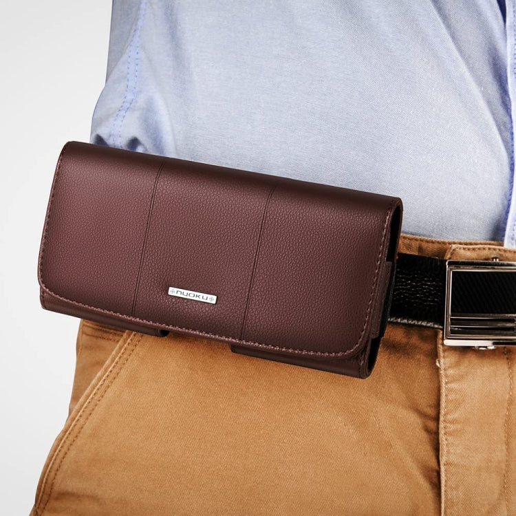 Nuoku Magnetic Flaps Leather Belt Case For Smart Phones, 17.3 x 8 x 2.5cm  6.7 Inch