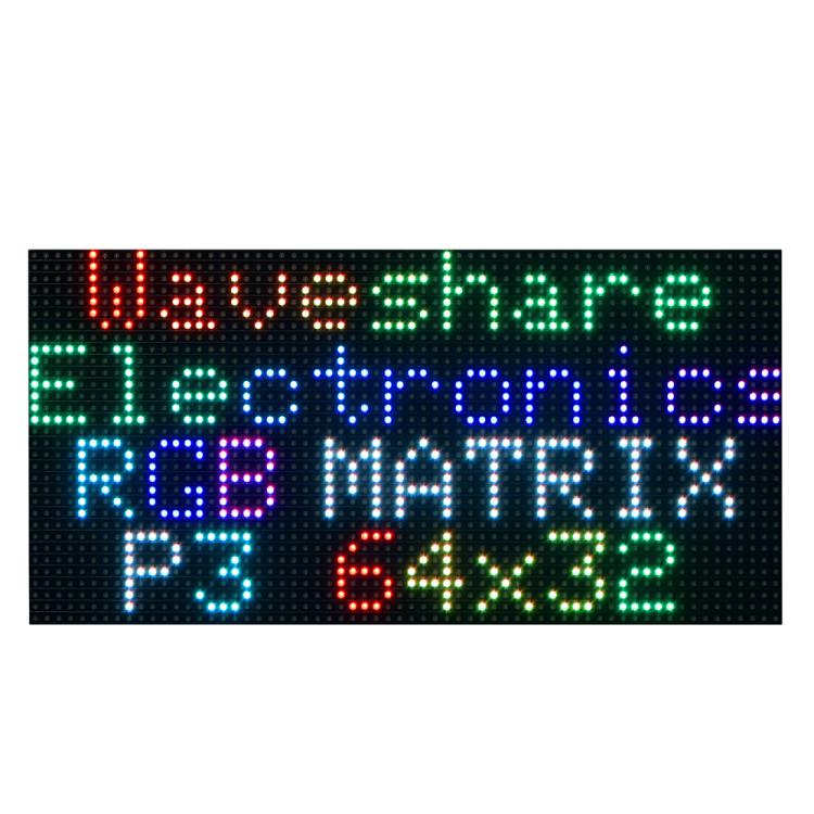 Waveshare RGB Full-color LED Matrix Panel, 3mm Pitch, 64 × 32 Pixels, Adjustable Brightness,, 20117, 33840