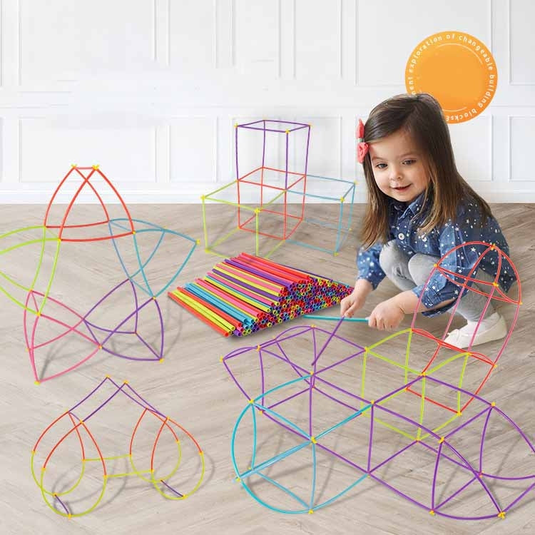 DIY Plastic 4D Straw Building Blocks Joint Funny Development Toys, 50pcs Pipe+50 Connectors, 100pcs Pipe+50 Connectors, 100pcs Pipe+100 connectors, 150pcs Pipe+150 connectors, 200pcs Pipe+200 Connectors, 250pcs Pipe+250 Connectors                      ...
