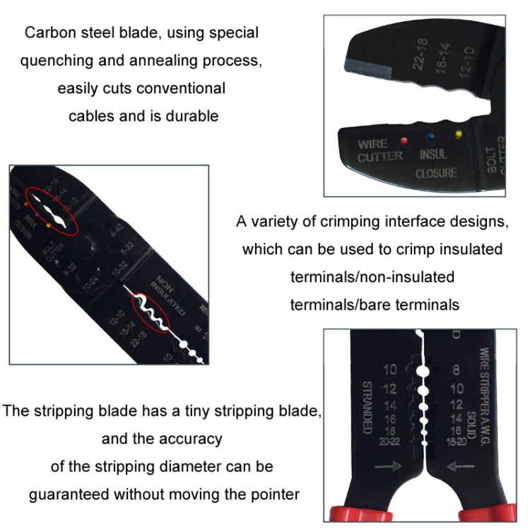 Multifunctional Cable Stripping Manual Crimping Pliers(HS-313)