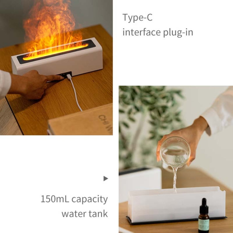 DQ711  Flame Aromatherapy Diffuser Quiet USB Air Humidifier(White)
