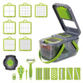 22 in 1 Multifunctional Food Chopper Grater Onion Dicer Veggie Cutter with 13 Stainless Steel Blades(Grey)