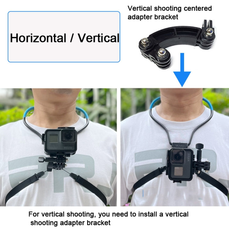 TUYU Camera Neck Holder Mobile Phone Chest Strap Mount  For Video Shooting//POV, Spec:  Vertical +Phone Clip (Blue)