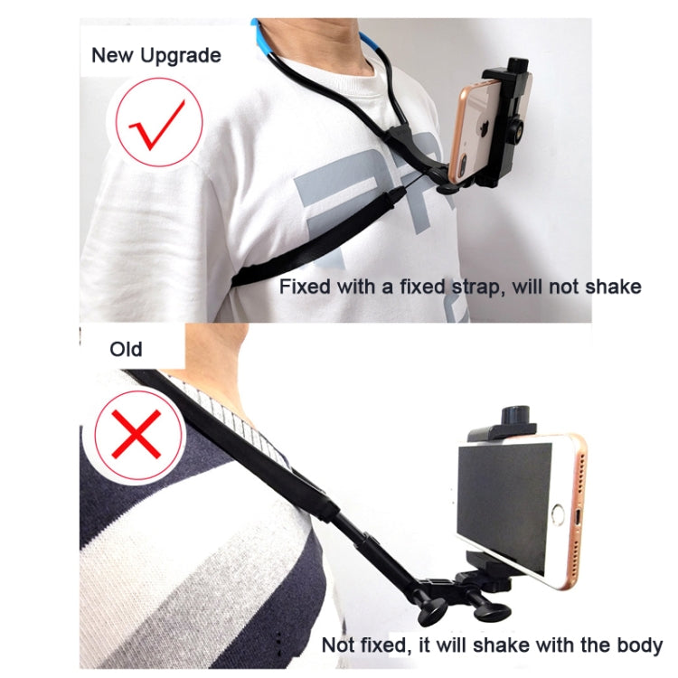 TUYU Camera Neck Holder Mobile Phone Chest Strap Mount  For Video Shooting//POV, Spec:  Vertical +Phone Clip (Blue)