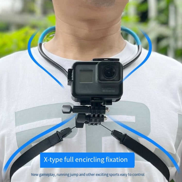 TUYU Camera Neck Holder Mobile Phone Chest Strap Mount  For Video Shooting//POV, Spec:  Vertical +Phone Clip (Blue)