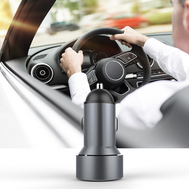 Mini Multifunctional Dual USB Digital Display Car Charger, Black, Grey, Red
