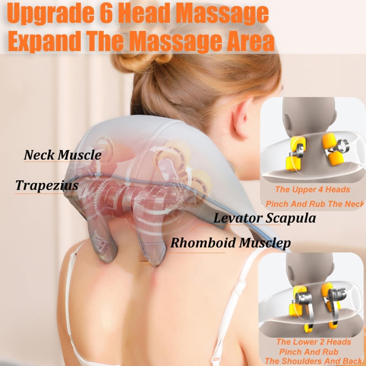 Electric Neck And Shoulder Massager Shiatsu Back Neck Massager With Heat(White)